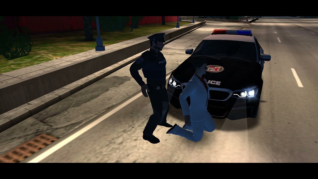 Police Cop Simulator 2022 BMW 5 Series Los Angeles night Parking Chase and Road Block+pull over