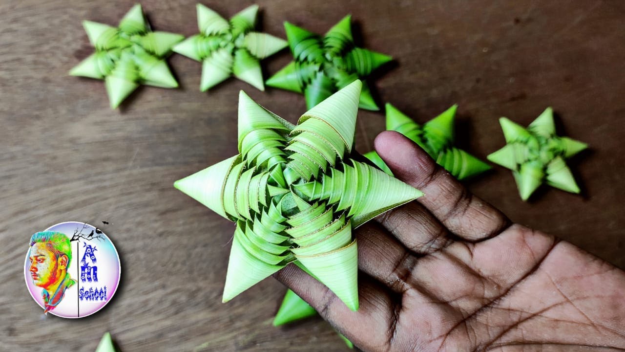 How to make star ⭐ using coconut tree leafs || DIY star making
