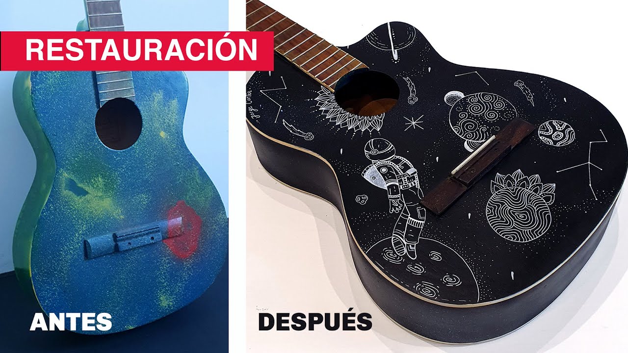 Cómo pintar/ restaurar una guitarra criolla vieja.