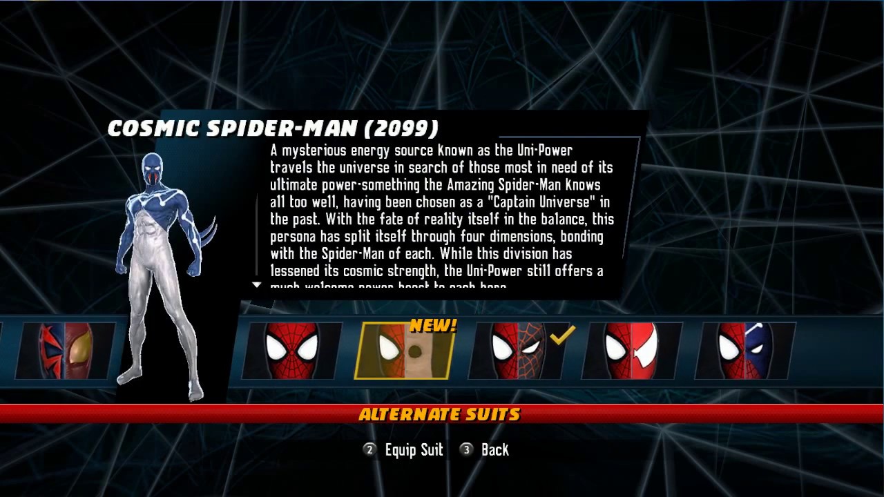 All Spiderman Suits - Spiderman Shattered Dimension