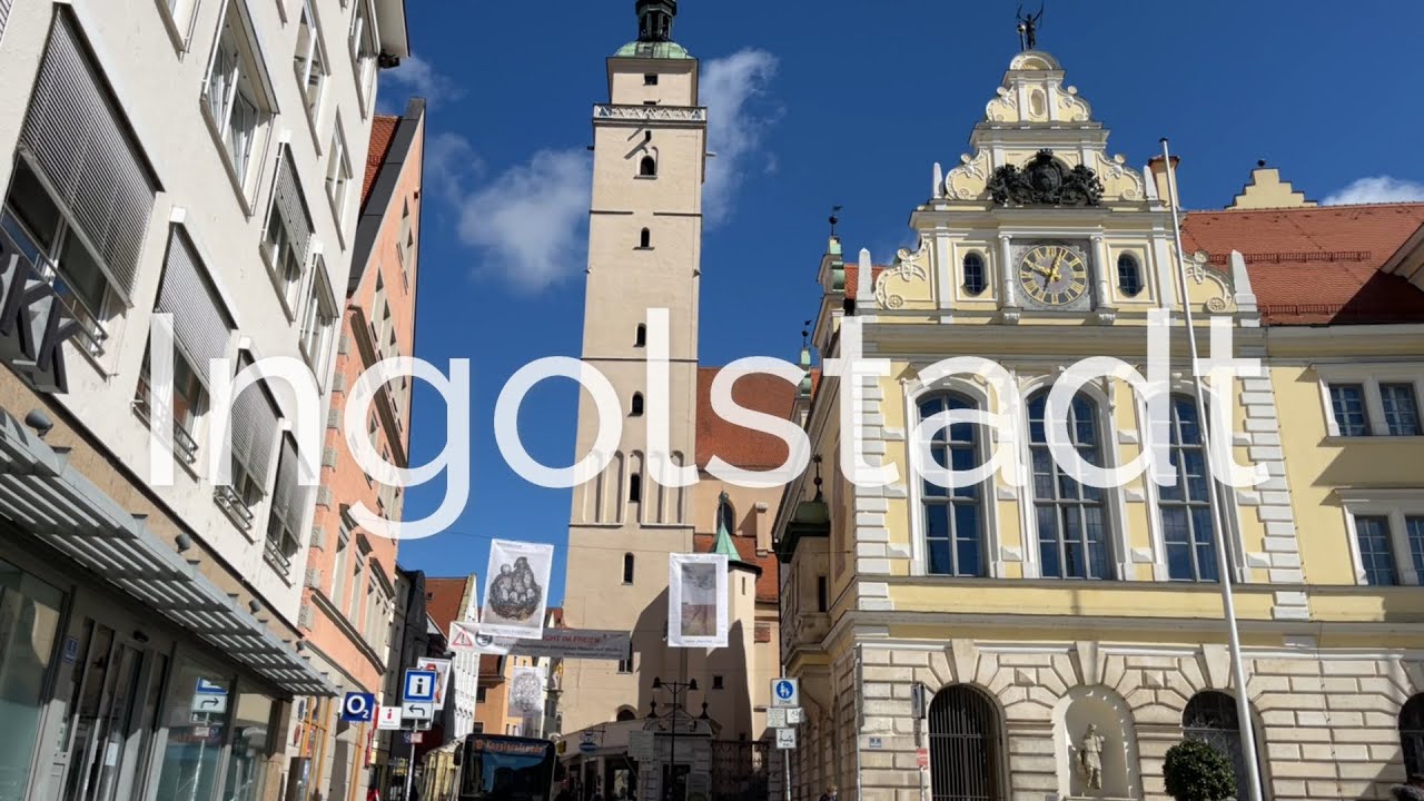 Ingolstadt by car. Beautiful scenery. Nice view. Relaxing music.  [4K]