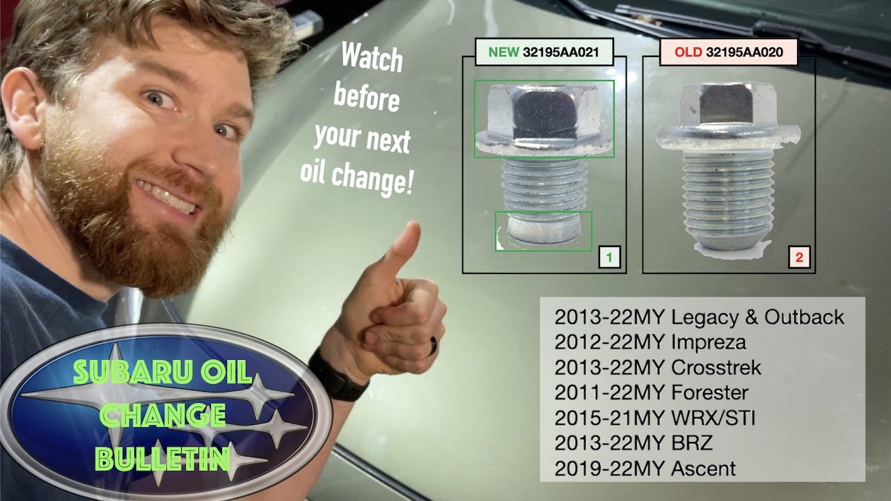 Subaru Oil Change Bulletin - 2018 Subaru Outback