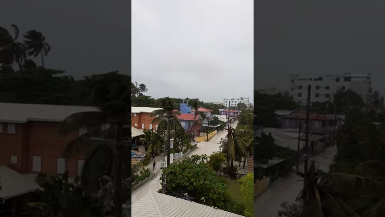 Hurricane Lisa Approching Caye Caulker Belize Central America