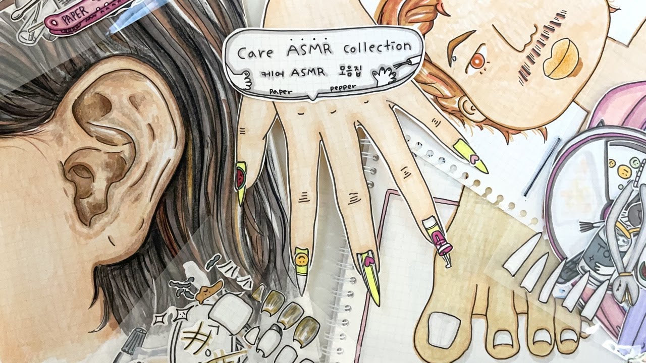[🚀paper ASMR] 케어 모음집 | 내성발톱, 귀청소, 네일 케어, 여드름 | CARE COLLECTION | Toenail, Acne, Nail, Ear wax
