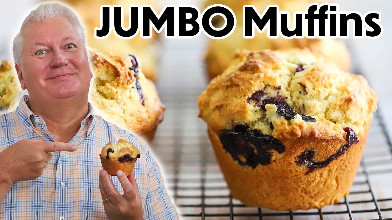 BEST-EVER Lemon Blueberry JUMBO Muffins