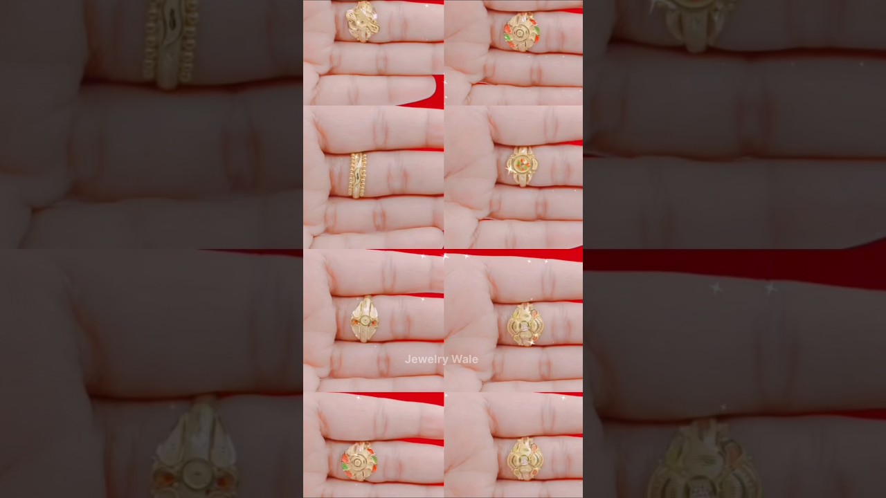 Fancy gold ladies ring designs in just 1 gram in low weight #sone #jewellery #design #trending
