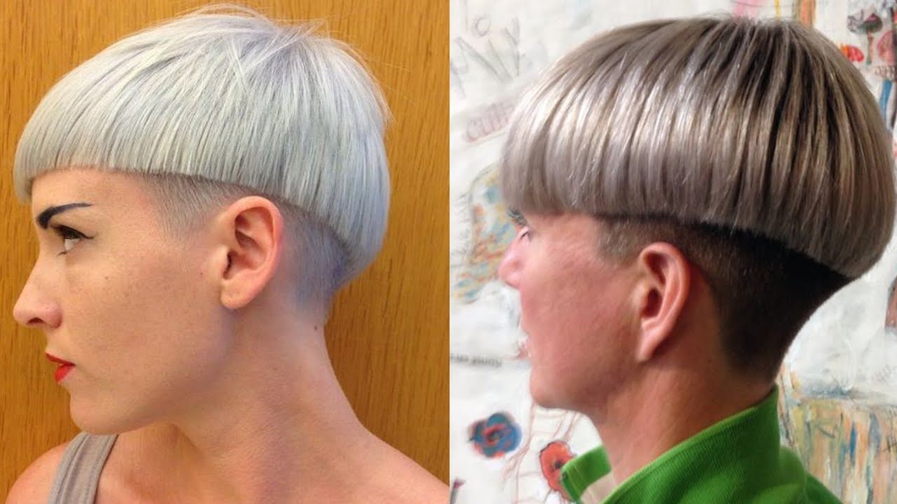 Beautiful models best half shaved undercut short bob haircuts/Nape shaved cut 2024