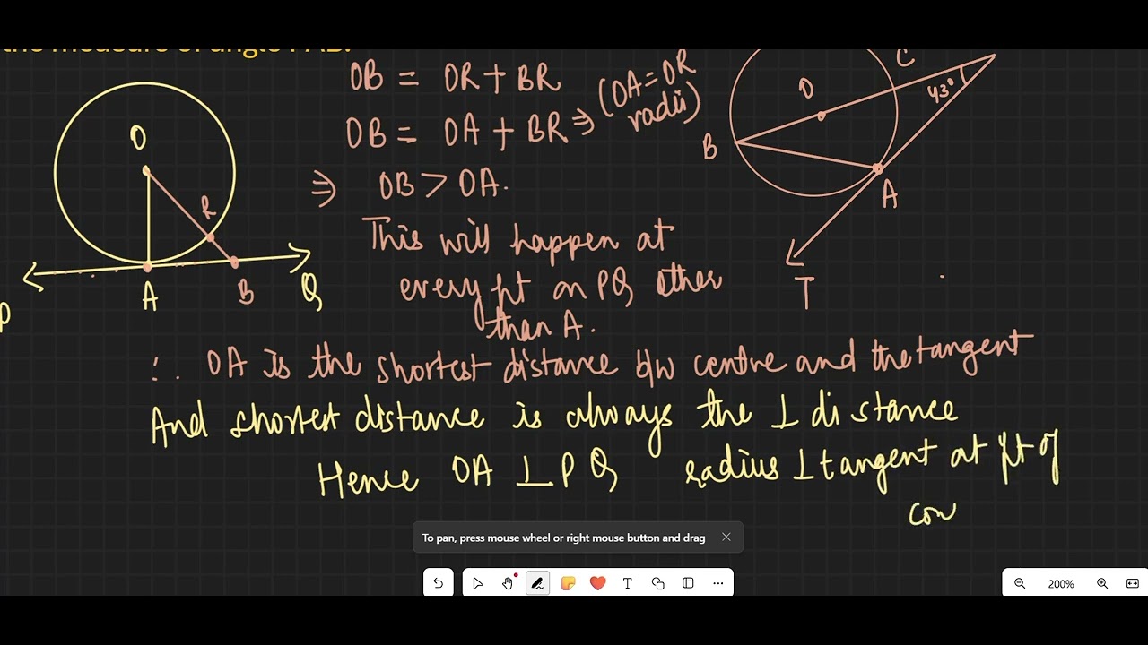 CBSE 10 THEOREM OF CIRCLES RADIUS IS PERPENDICULAR TO TANGENT.