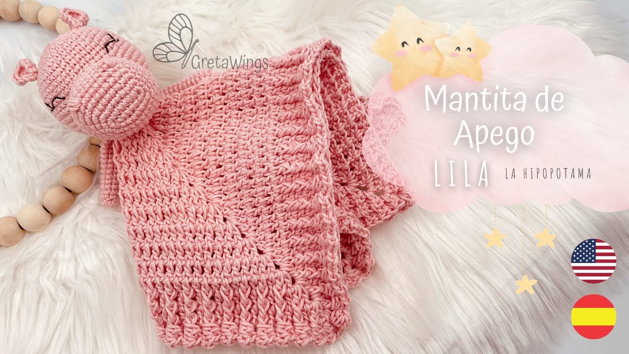 Manta de apego de Hipopotamo Amigurumi Tutorial Paso a Paso Sub 🇺🇸🇪🇸/ GretaWings