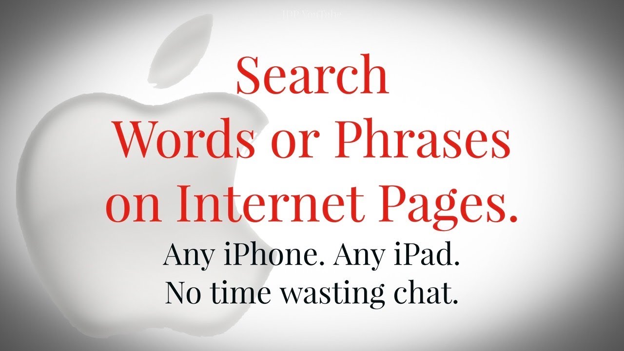 How to Search For or Find Word, Words, Phrases on iPad, iPhone, Mac IOS Safari Internet Browser Page