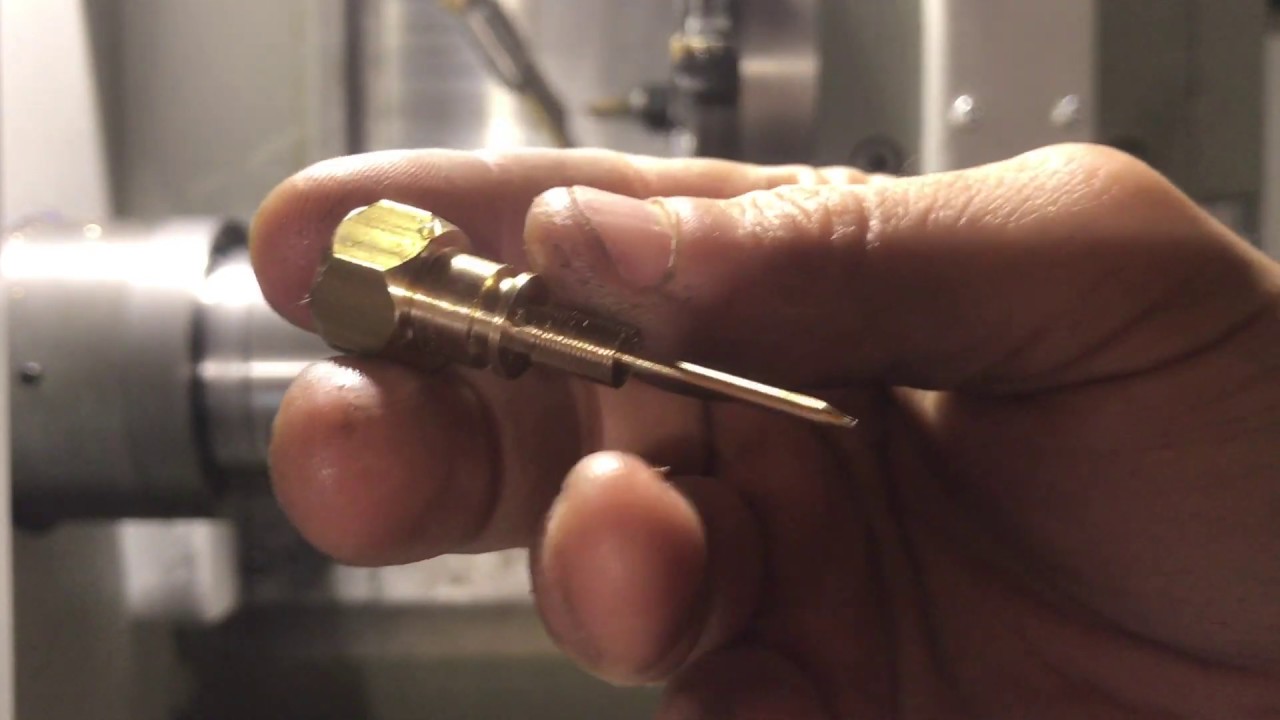 Emcoturn 120, turning a brass needle valve