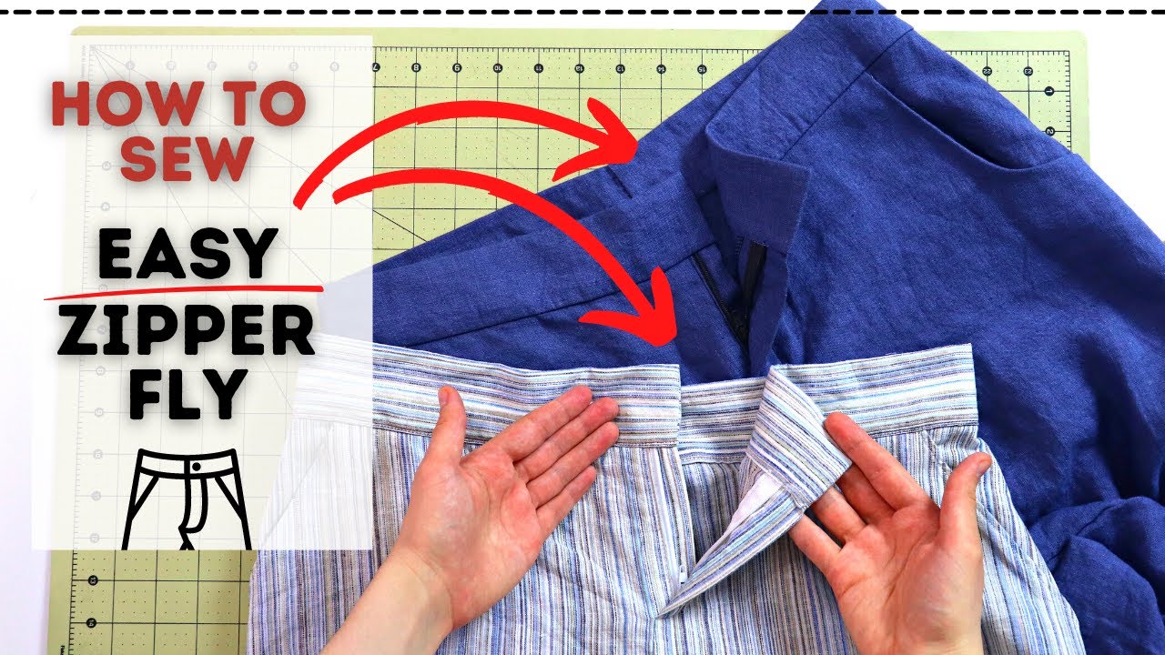 HOW TO sew a zipper fly without problems! EASY step-by-step tutorial for everyone