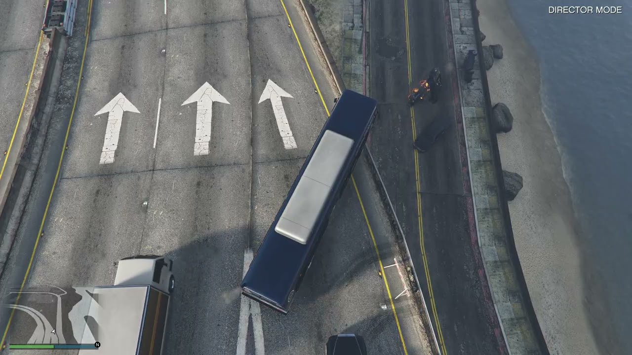 4 Minutes Of GTA5 NPCs Driving Off An Overpass