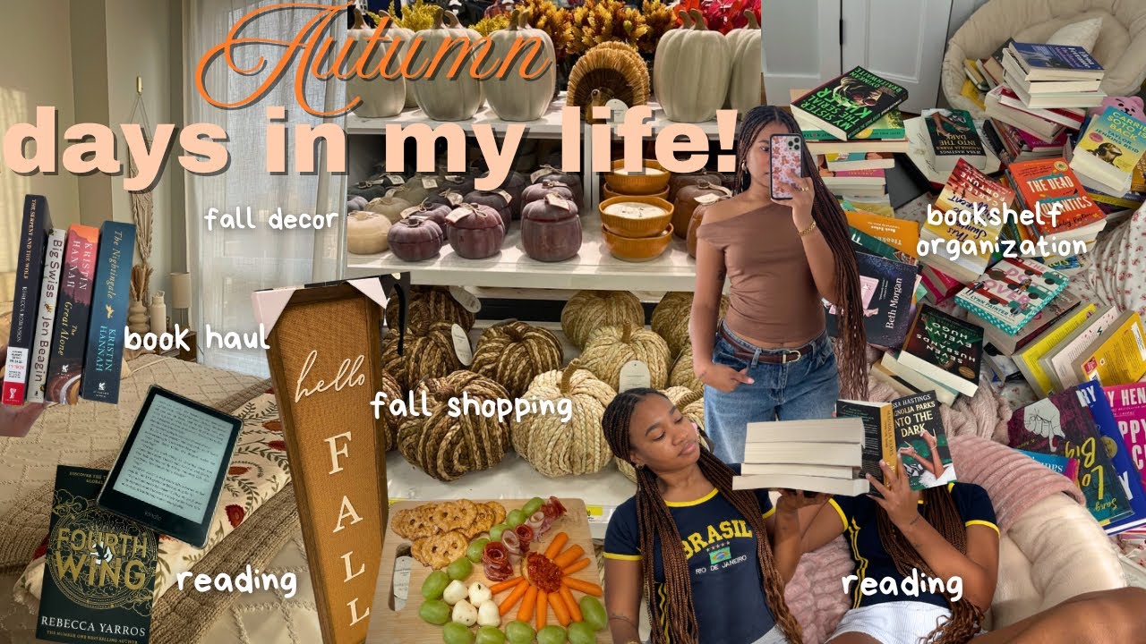 cozy fall vlog! 🍂🕯️ shopping, hauls, organize bookshelves, fall book recs & TBR, fall prep, reading