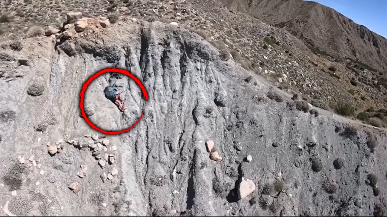 Stranded Hiker Hangs on for Dear Life