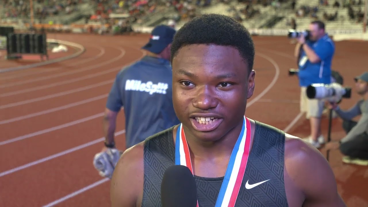 Bally State Texas Track Kendrick Jones of Lake Belton HS wins Long jump and 200