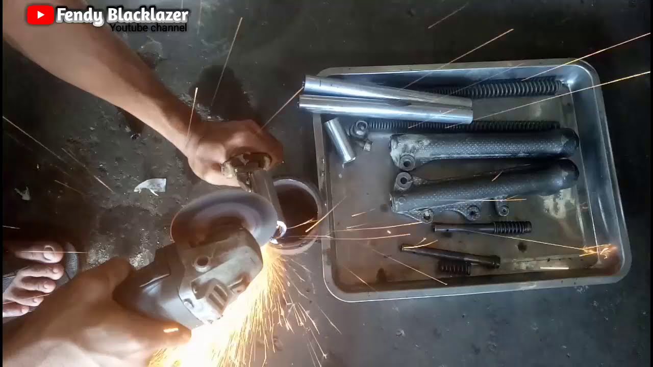 TUTORIAL POTONG BAMBU SOK DEPAN BUAT MOTOR BALAP / SLEEP ENGIN SUPAYA RAPI DAN CEPER
