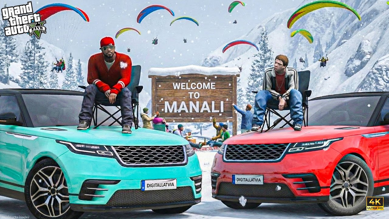 GTA 5 : GOING TO MANALI TRIP IN SNOW FALL WITH RANGE ROVER OFFROADING WITH JIMMY OMG!