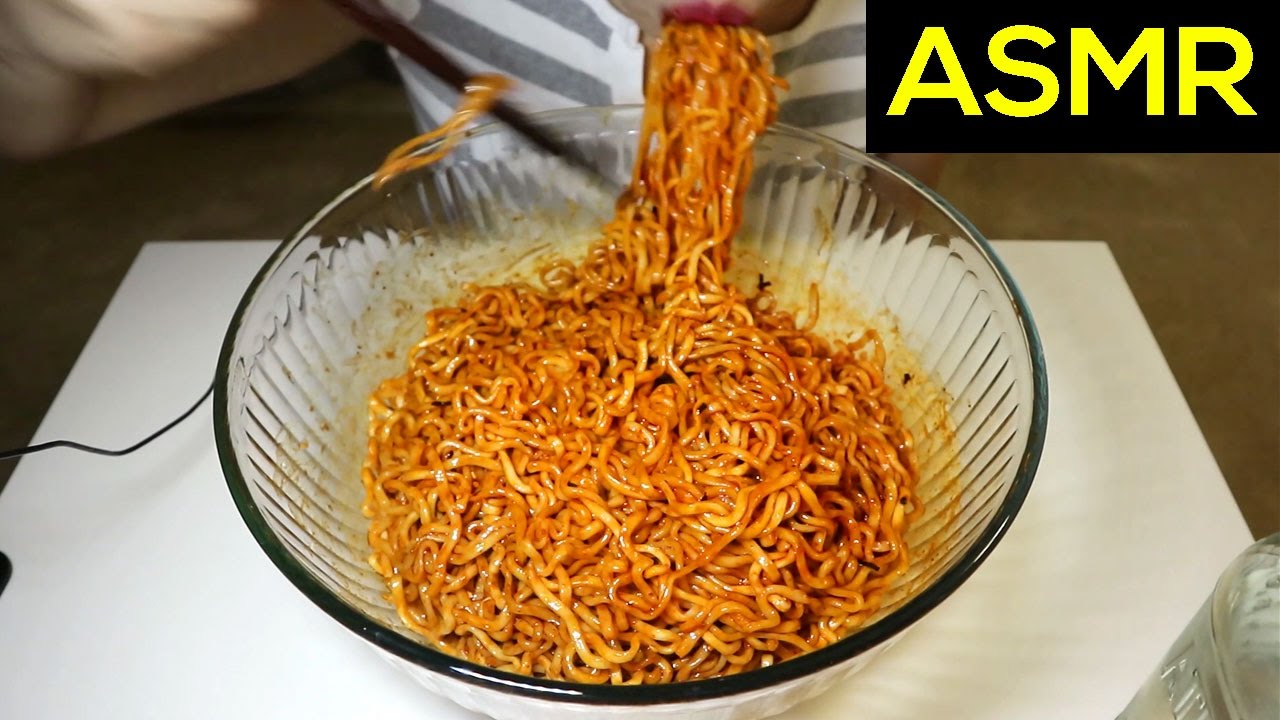 ASMR Super Spicy Fire Noodle Challenge *Extreme Eating Sounds* 불닭볶음면 챌린지
