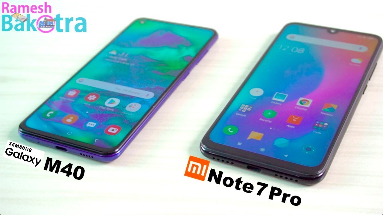 Samsung Galaxy M40 vs Redmi Note 7 Pro SpeedTest and Camera Comparison
