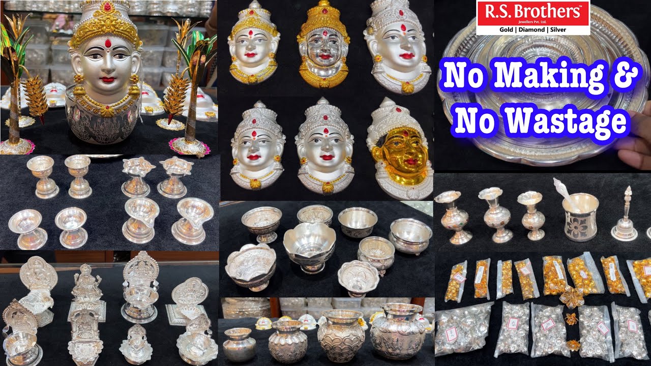 Varalakshmi Pooja Special Silver Puja Collection with No Making & No Wastage | Silver Puja Articles