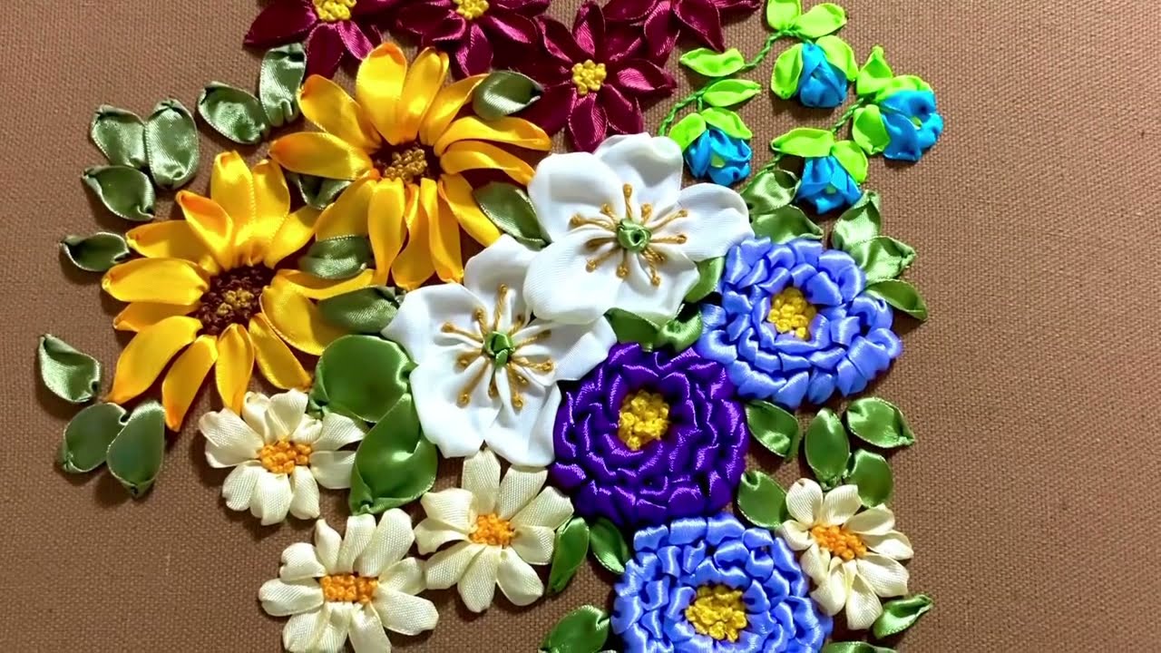 Flower Variety Embroidery by Bravo’s Ribbonry Designs