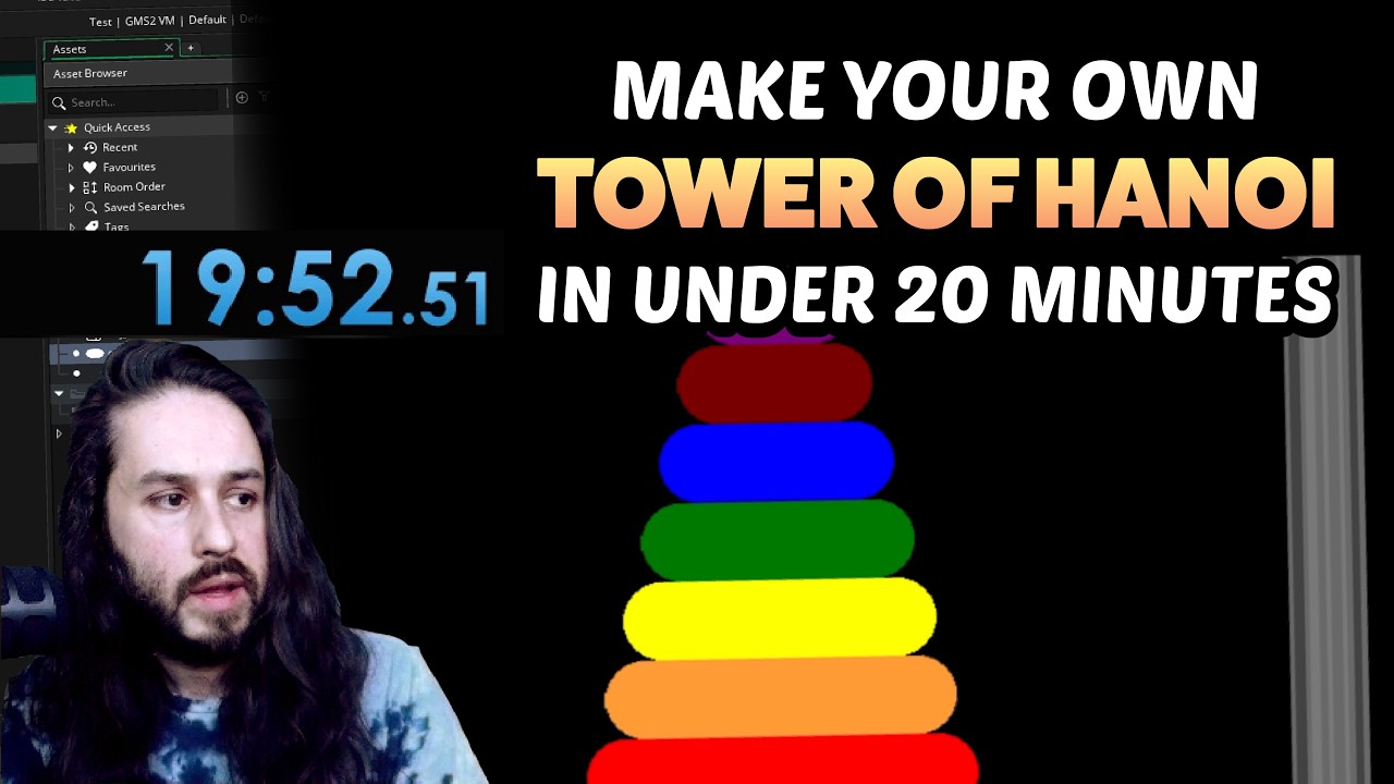 Make Your Own Tower of Hanoi in 20 minutes! GameMaker Studio 2 Speedrun Tutorial