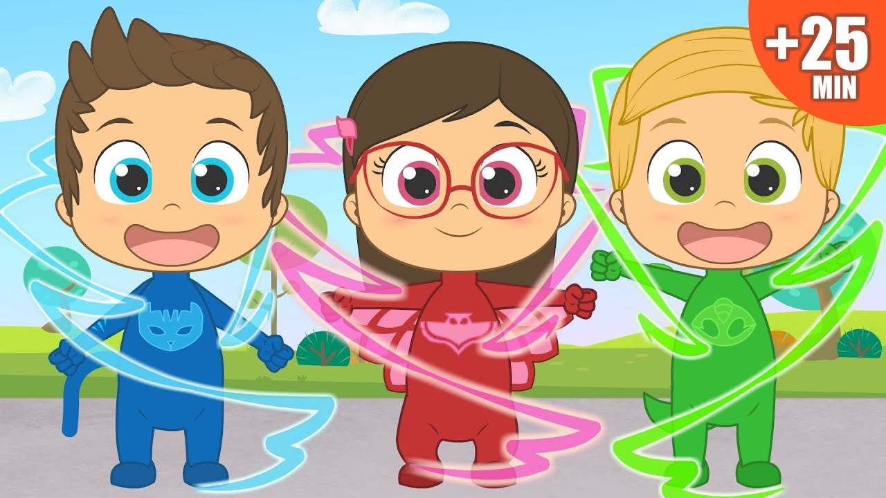 PJ MASKS Colección de Canciones con Gatuno, Buhita y Gekko | Aprender cantando y Bailando