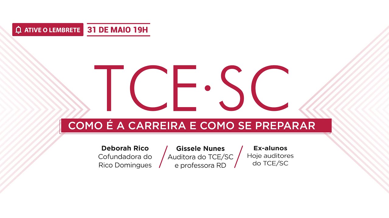 Live - TCE/SC: Como é a carreira e como se preparar