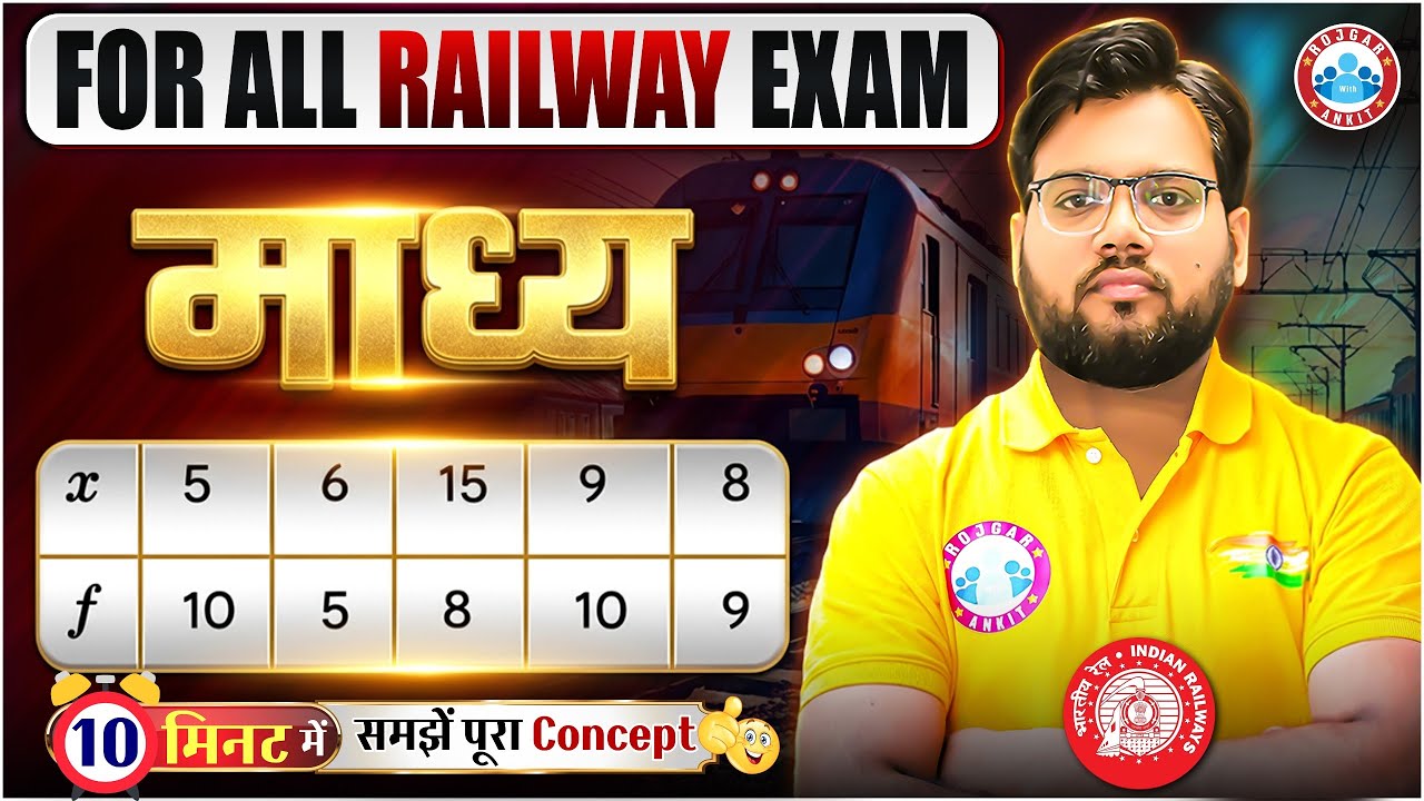 Railway Maths : Mean ( माध्य ) | Maths Classes For Railway Group D, RRB NTPC and Other Railway Exams
