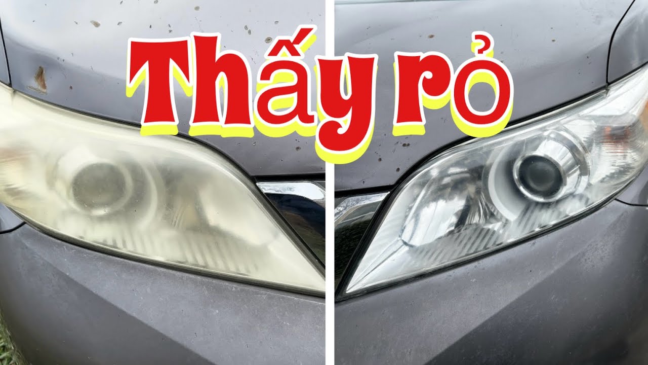 Mẹo vặt cách lau chùi bóng đèn xe hơi cũ vàng như mới trong 5 phút | How to restore headlight