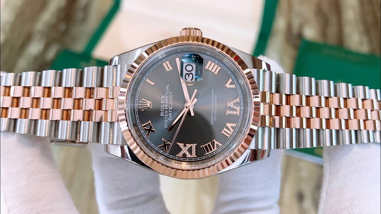 Điểm Nhấn Cọc Số 6 9 Roman Kim Cương | Rolex Datejust 36 126231 Mặt Số Rhodium Hàng Lướt 2022 Đẹp