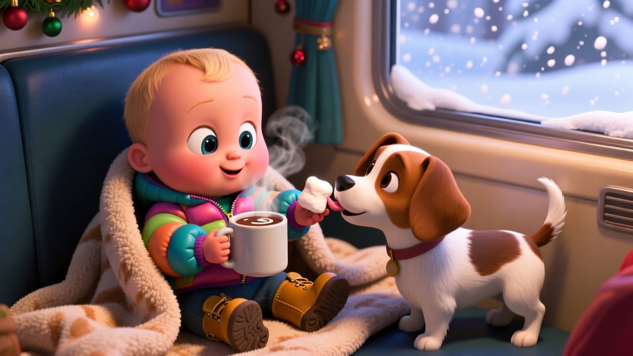 Puppy Train Snow Joy 🐶❄️ | Fun Winter Song for Kids | Playful Nursery Rhyme
