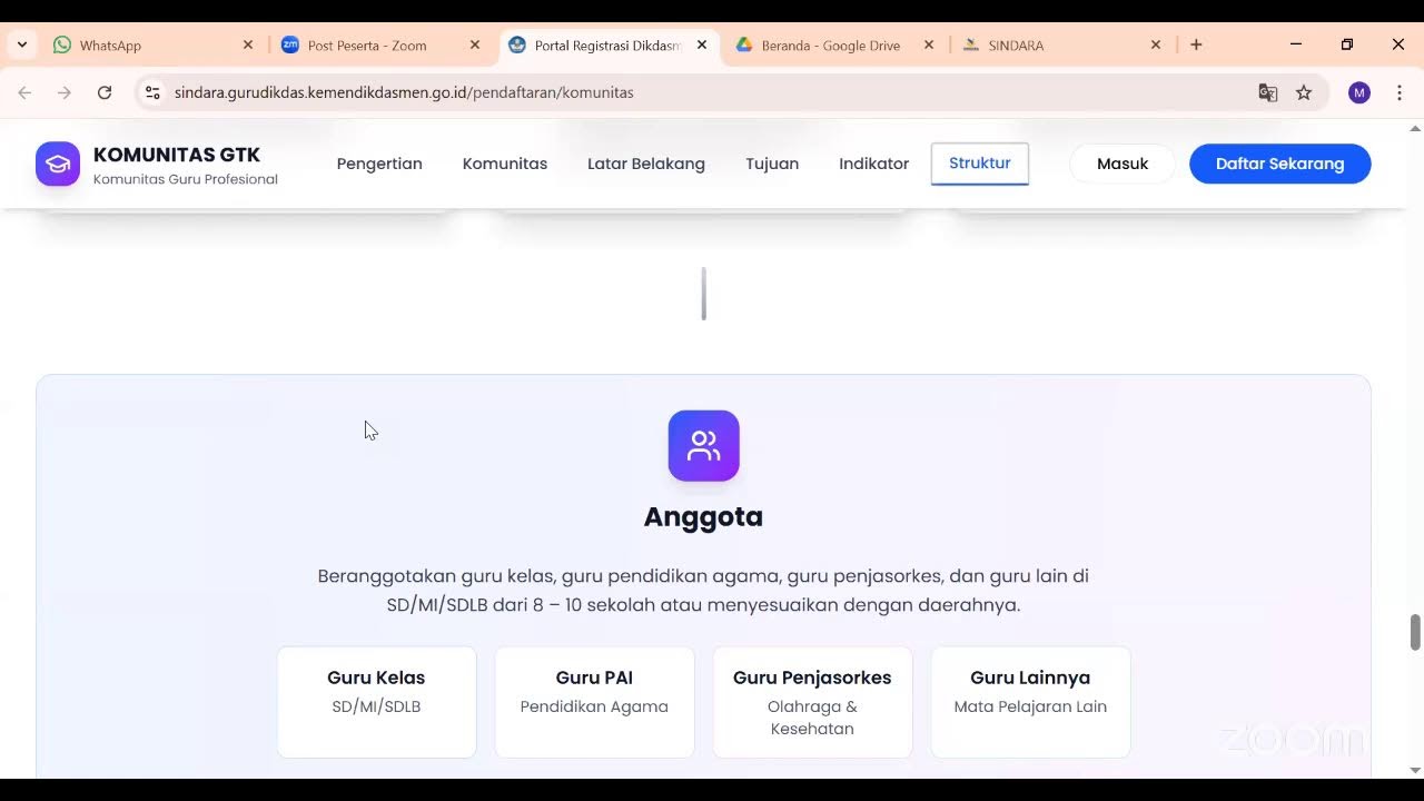Webinar Sosialisasi Verifikasi dan Validasi Komunitas GTK
