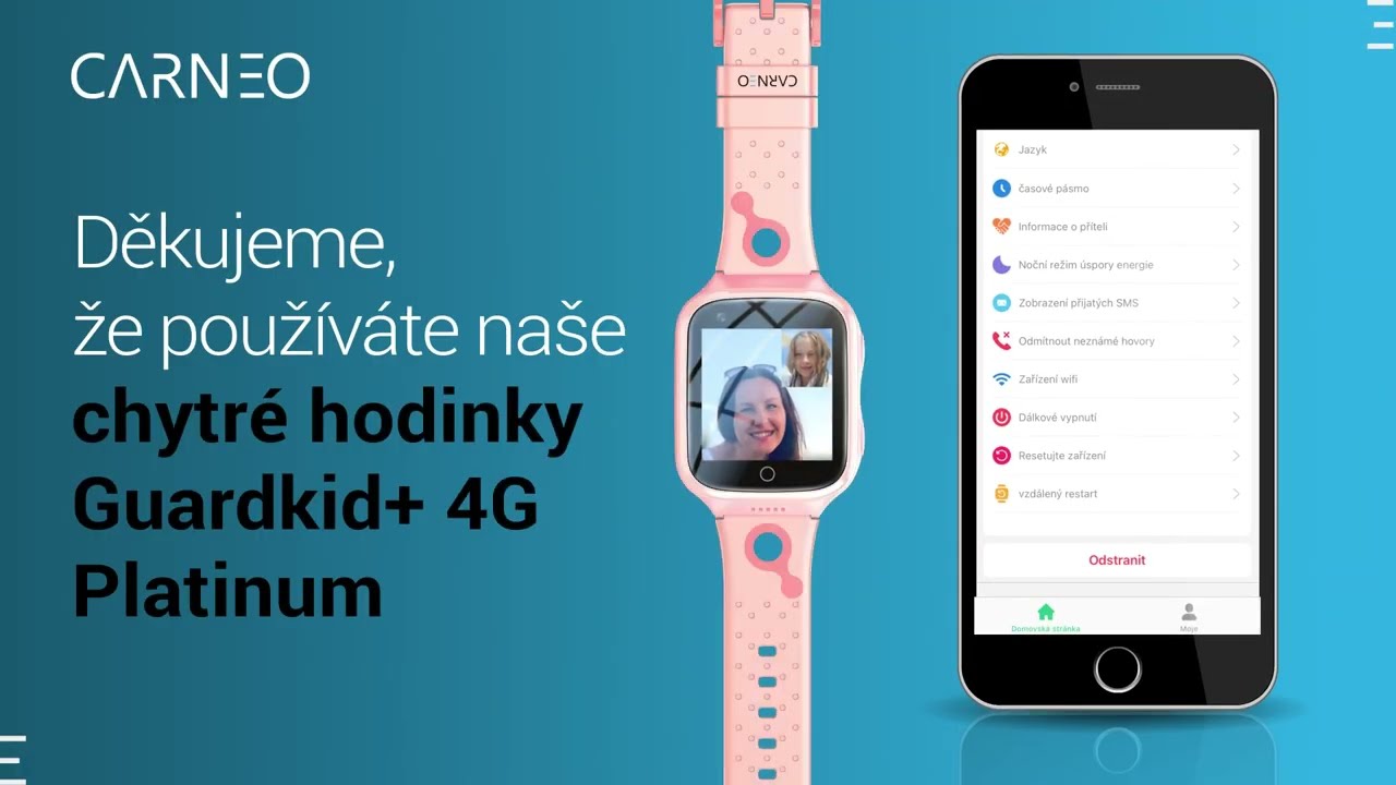 Dětsk&eacute; chytr&eacute; hodinky Carneo Guardkid+ 4G Platinum - obsluha aplikace Carneo Guard.