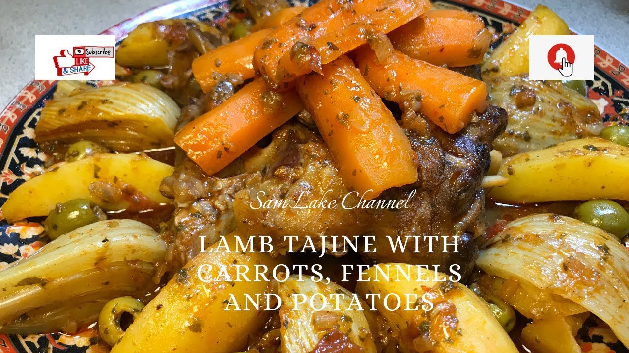 MOROCCAN LAMB TAJINE WITH POTATOES, CARROTS, FENNELS & GREEN OLIVES | MOROCCAN QUICK & EASY RECIPE🇲🇦
