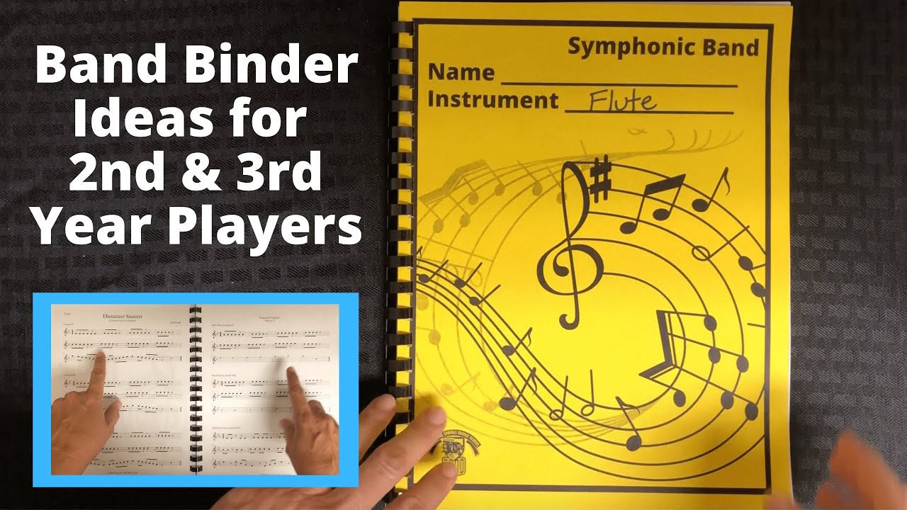Band Binder ideas for 2nd/3rd year players - includes resources for Distance & In-Person learning!