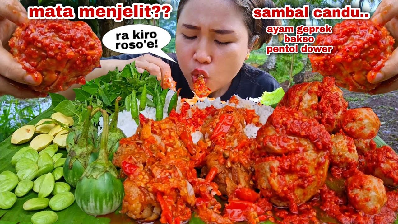 PEDAS NAMPOL❗ PENTOL BAKSO AYAM GEPREK LALAPAN JENGKOL MENTAH PETE  TERONG CABE RAWIT UTUH