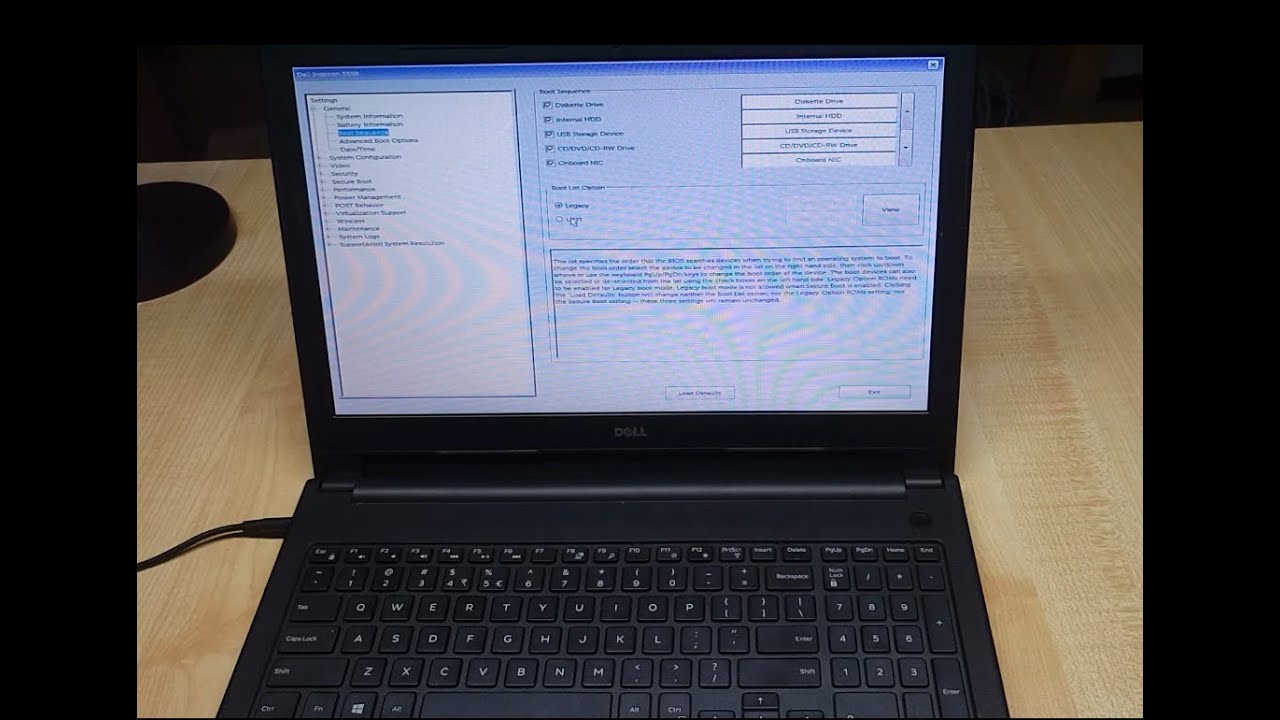 Загрузочное устройство Dell Inspiron не найдено | как перевести UEFI в устаревший режим