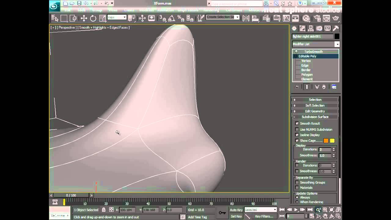 Learn  Autodesk 3ds Max - Chapter 7 - Smoothing a mesh using NUMRS and Turbo Smooth