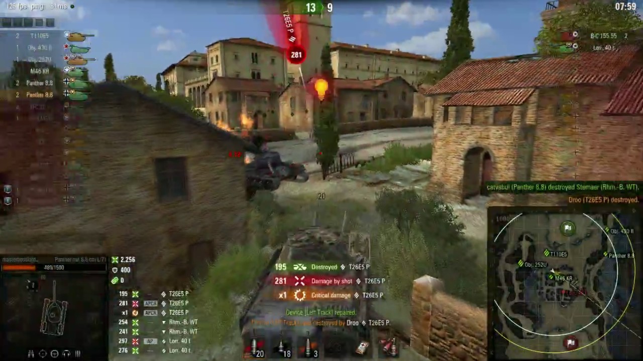World of Tanks Panther 8.8 gameplay(masterbosslord)