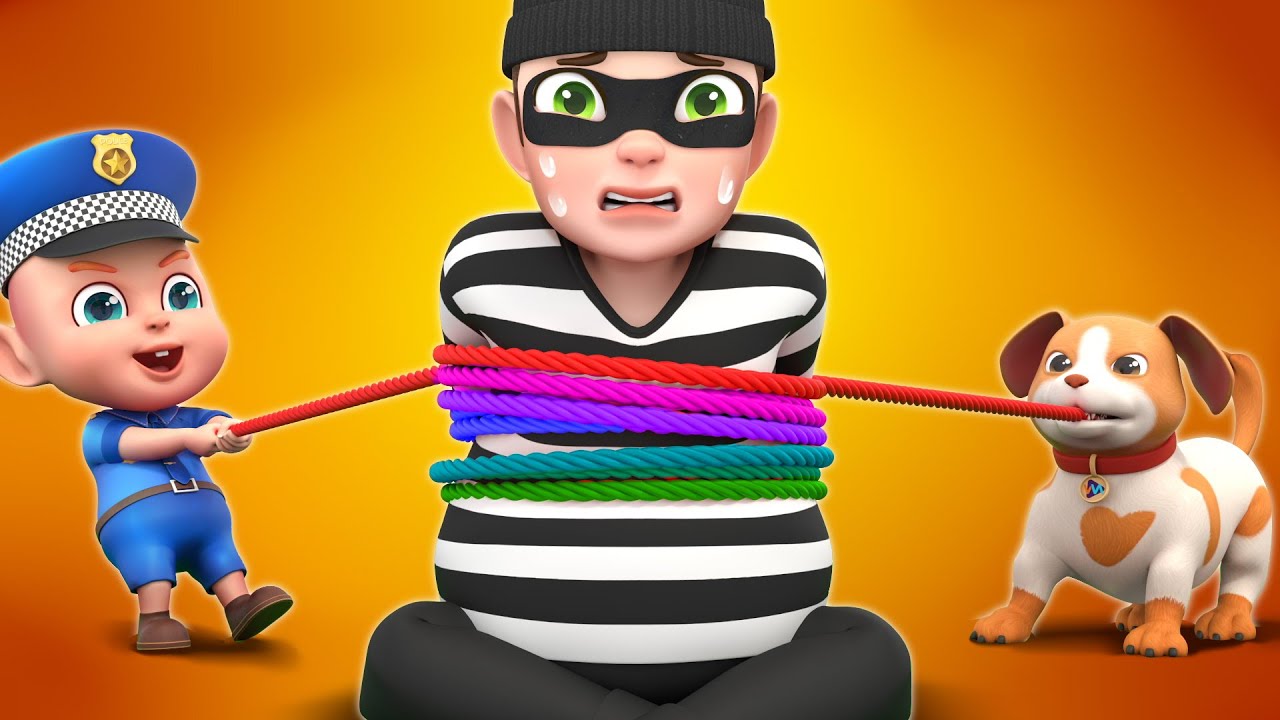Baby Police Chase Thief 👮‍♂ | Learn Safety & Catch the Stranger | Rosoo Nursery Rhymes