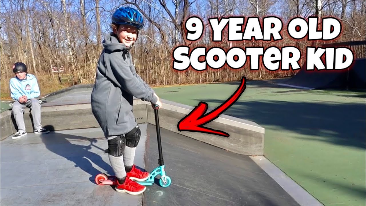 9 YEAR OLD KID LEARNS SCOOTER TRICKS!