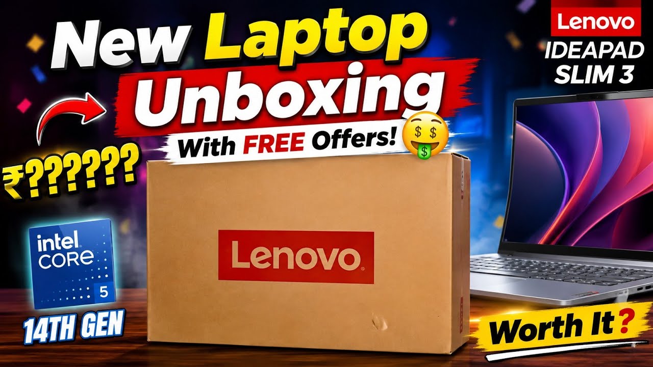 Lenovo 14th Gen Unboxing🥳 Amazing Free Offers | New Laptop💥