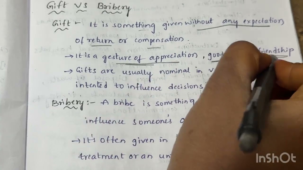 GIFT VS BRIBERY || EXPLANATION IN TELUGU AND ENGLISH ||EASY|| JNTUH 