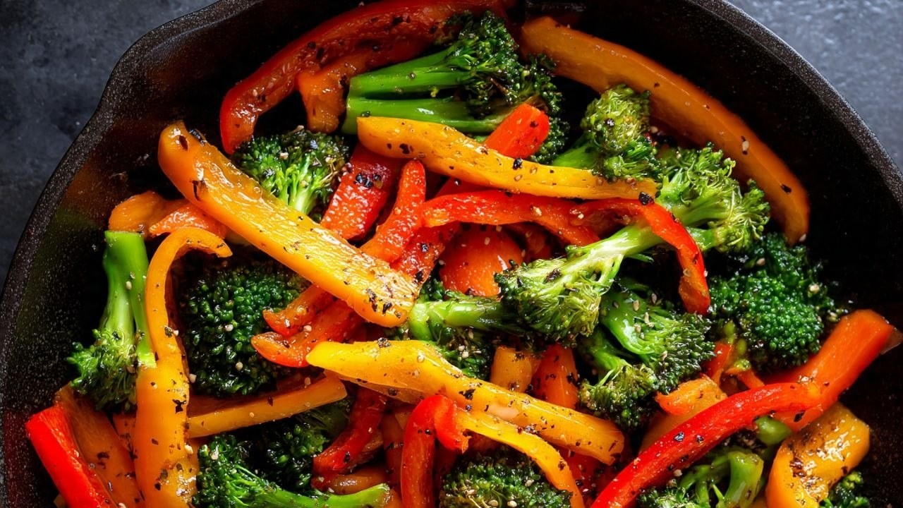 10 min Sautéed broccoli & bell peppers | Healthy & Easy recipe for weight loss