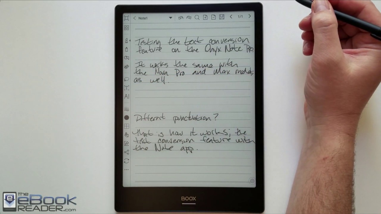 Onyx Boox Convert Handwritten Notes to Typed Text Feature