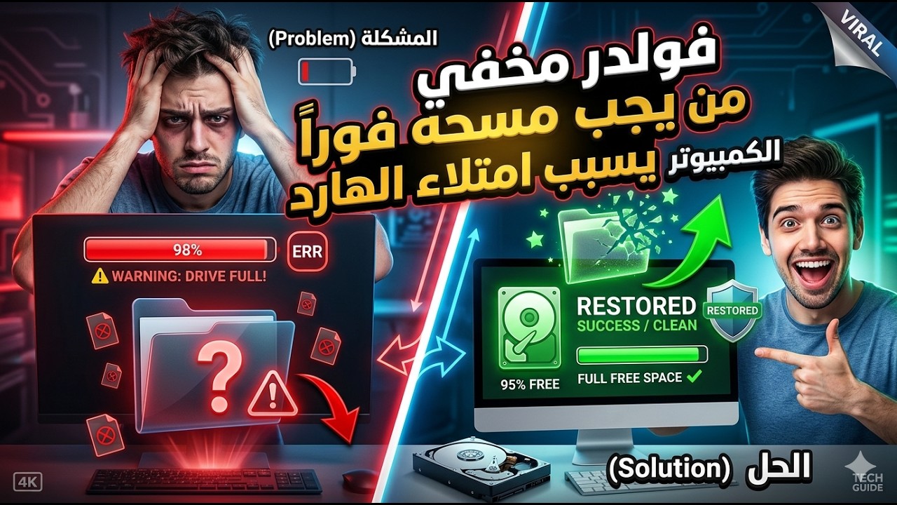 فولدر مخفي يجب مسحه فورا من اي جهاز كمبيوتر يتسبب في عدم استخدام كامل مساحه الهارد ديسك