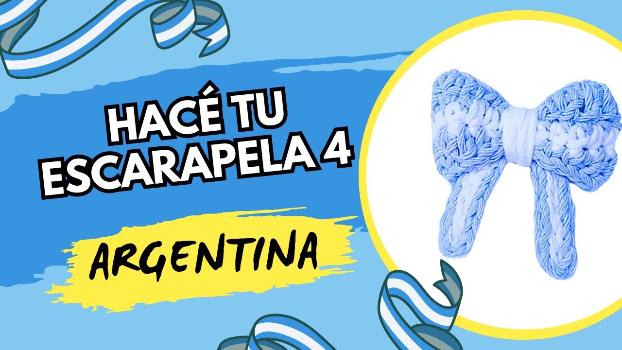 MOÑO de Crochet: Aprendé a tejer esta escarapela Argentina para Fechas Patrias
