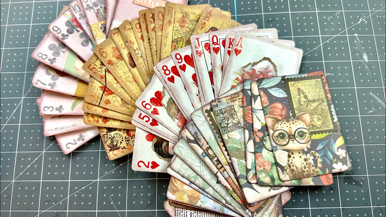 Mixed Media Altered Entire Deck of Playing Cards